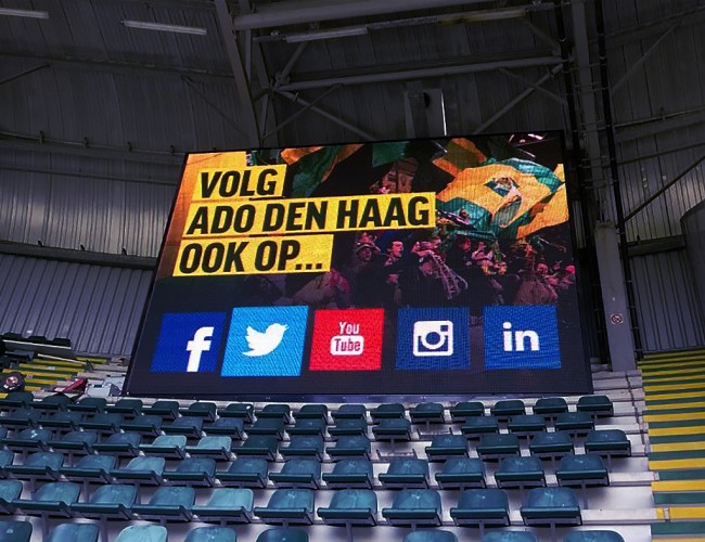 Achterconstructie LED display ADO Den Haag